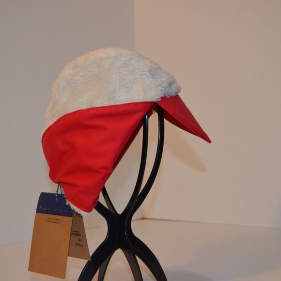 Homemade Musher Hat Red Waterproof Nylon Upper Shell White Fleece Inner Shell OS - Picture 16 of 16